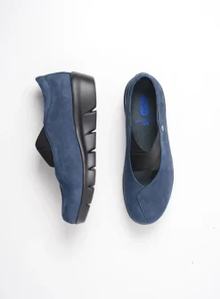 DAMES Wolky Instappers|Herfst/Winter<Cursa - blauw nubuck