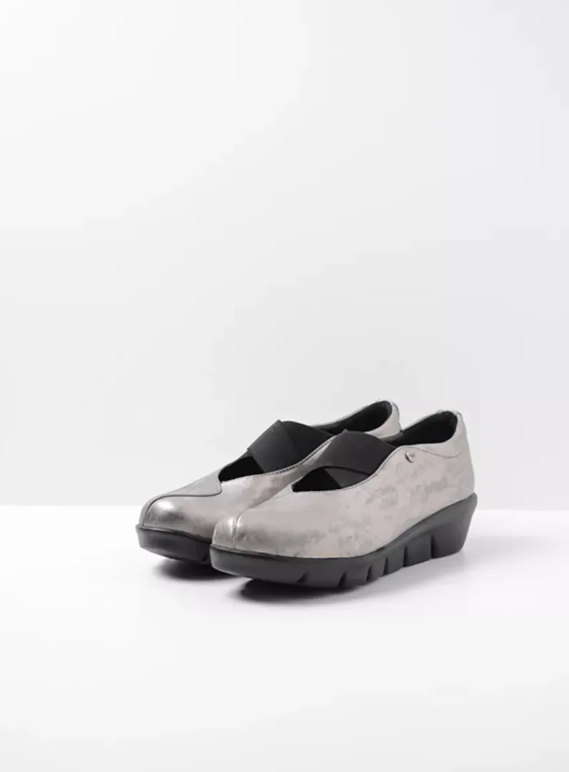 DAMES Wolky Instappers|Herfst/Winter<Cursa - grijs metallic nubuck