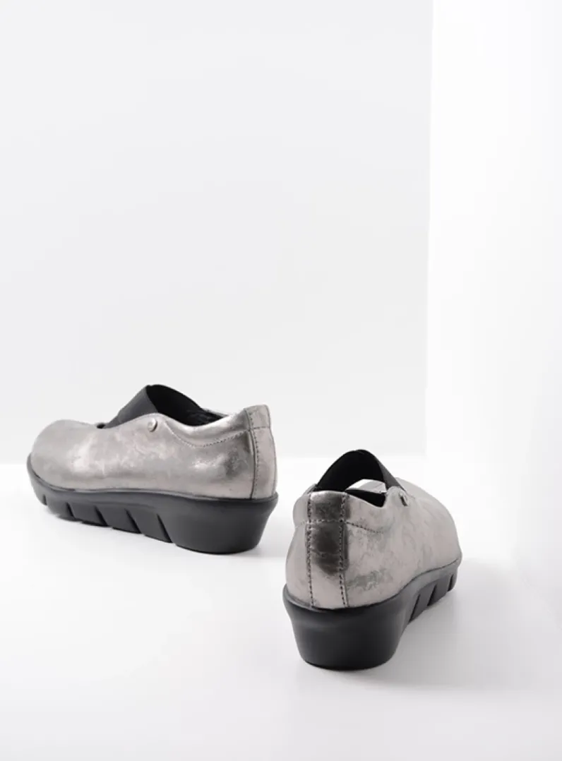 DAMES Wolky Instappers|Herfst/Winter<Cursa - grijs metallic nubuck