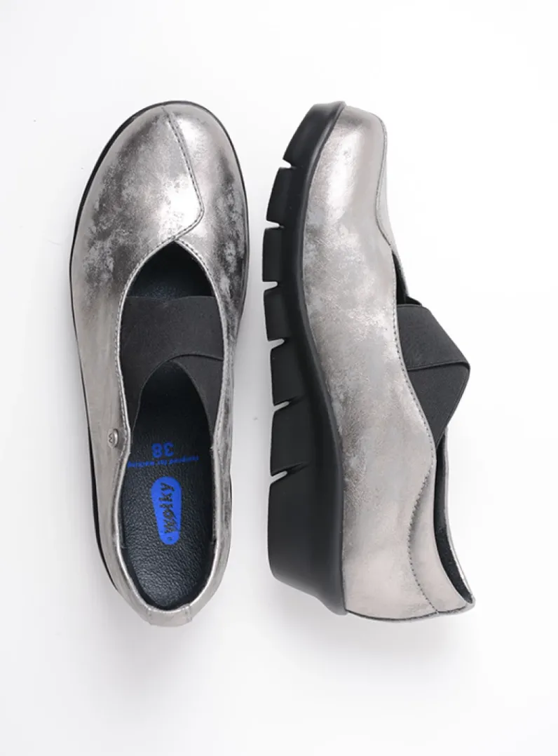 DAMES Wolky Instappers|Herfst/Winter<Cursa - grijs metallic nubuck