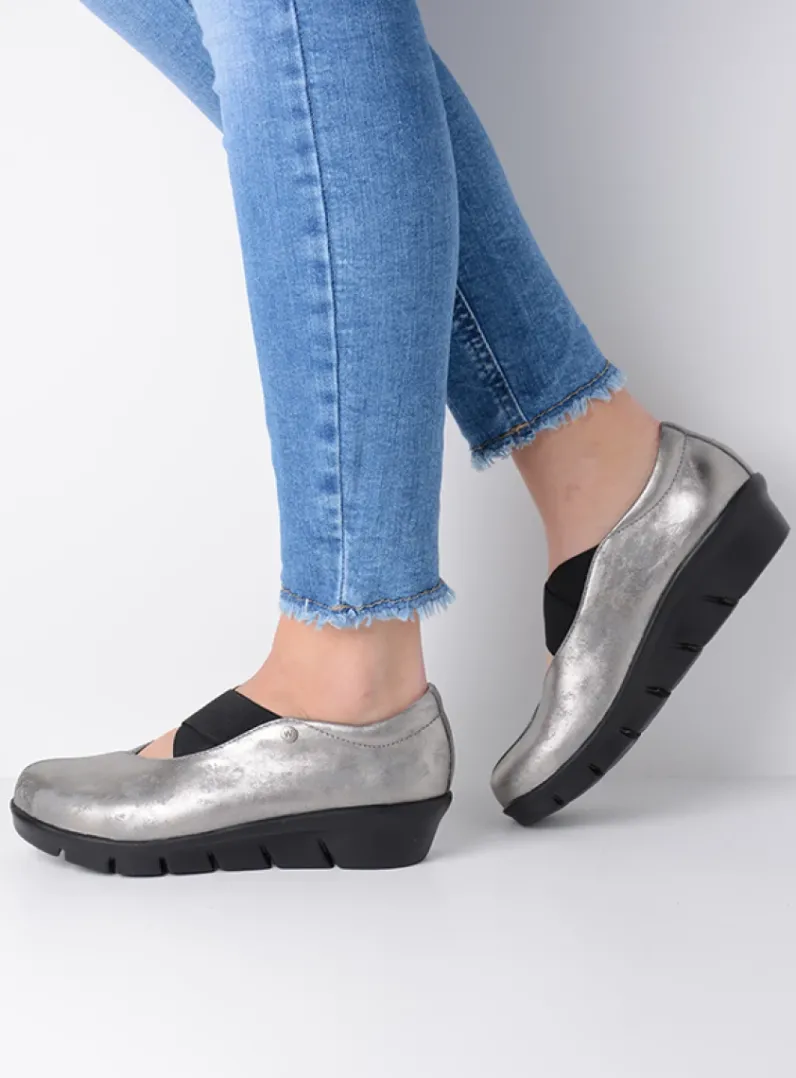 DAMES Wolky Instappers|Herfst/Winter<Cursa - grijs metallic nubuck