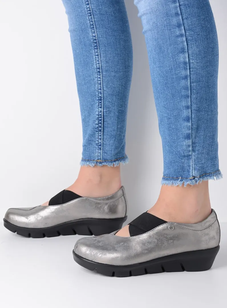 DAMES Wolky Instappers|Herfst/Winter<Cursa - grijs metallic nubuck