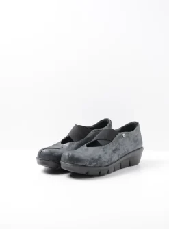 DAMES Wolky Instappers|Herfst/Winter<Cursa - zwart metallic nubuck