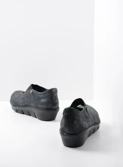 DAMES Wolky Instappers|Herfst/Winter<Cursa - zwart metallic nubuck