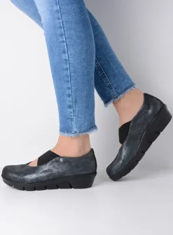 DAMES Wolky Instappers|Herfst/Winter<Cursa - zwart metallic nubuck