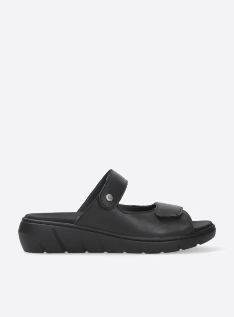 DAMES Wolky Slippers<Cyprus - zwart leer