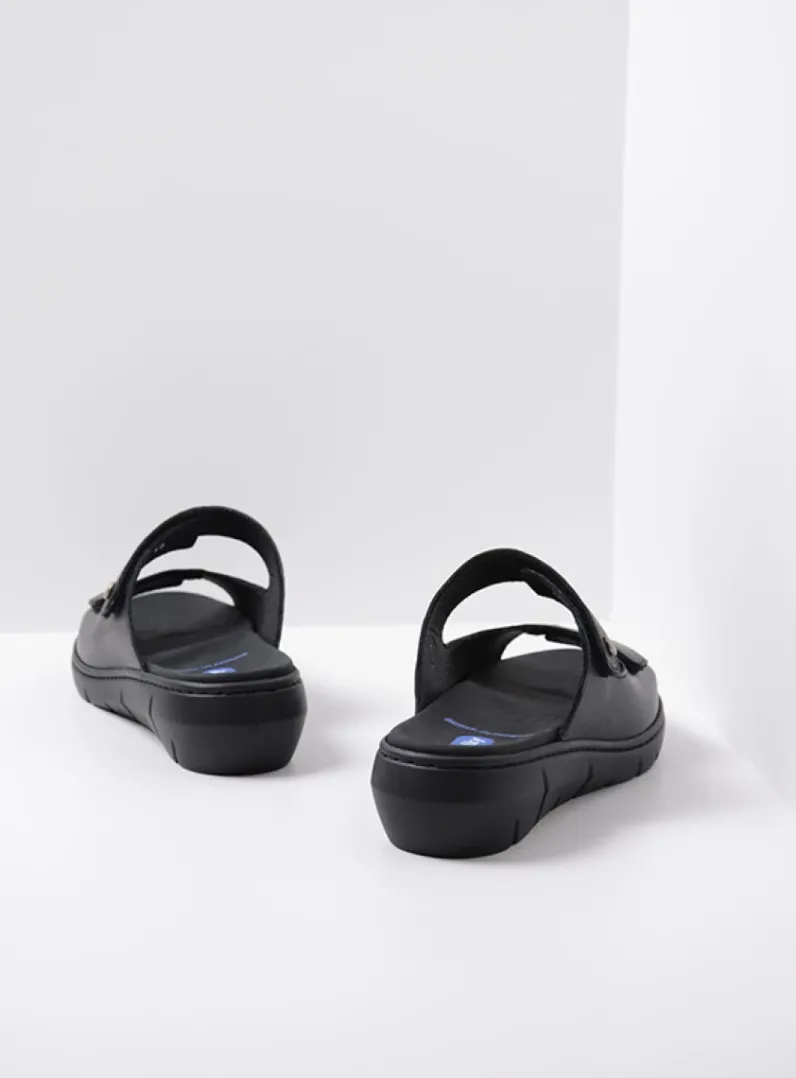 DAMES Wolky Slippers<Cyprus - zwart leer