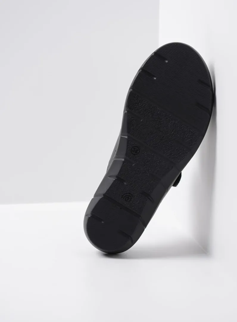 DAMES Wolky Slippers<Cyprus - zwart leer