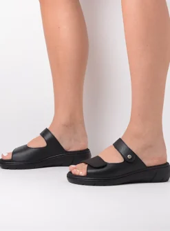 DAMES Wolky Slippers<Cyprus - zwart leer
