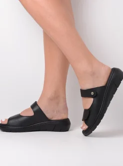 DAMES Wolky Slippers<Cyprus - zwart leer