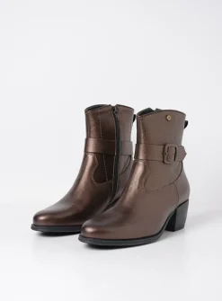 DAMES Wolky Halfhoge Laarzen|Cowboylaarzen<Dexter - brons leer