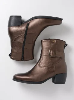 DAMES Wolky Halfhoge Laarzen|Cowboylaarzen<Dexter - brons leer