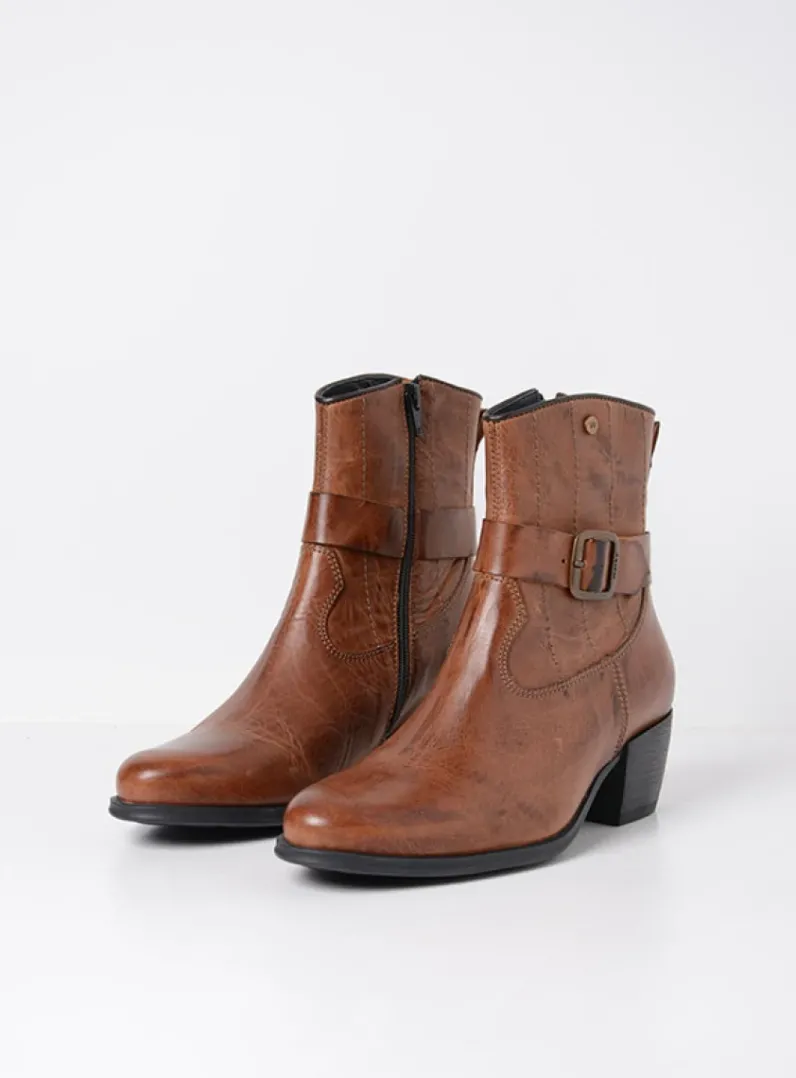 DAMES Wolky Halfhoge Laarzen|Cowboylaarzen<Dexter - cognac leer