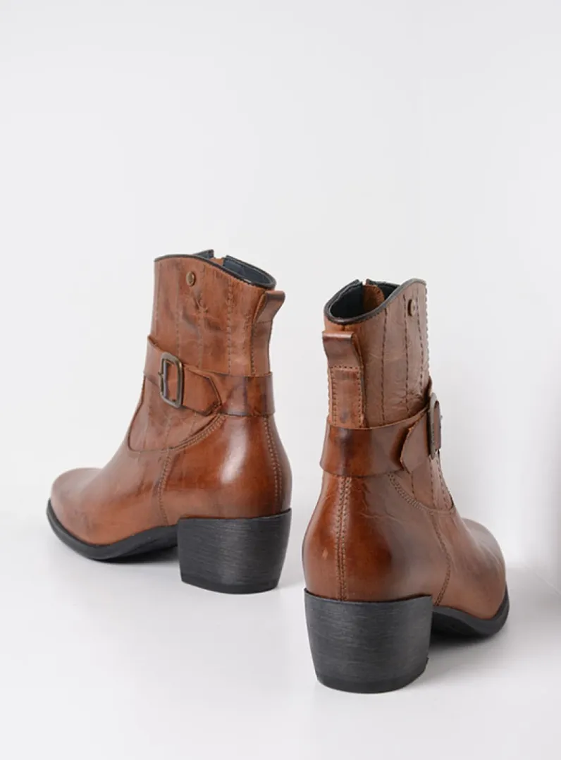 DAMES Wolky Halfhoge Laarzen|Cowboylaarzen<Dexter - cognac leer