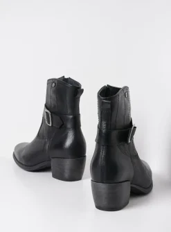 DAMES Wolky Halfhoge Laarzen|Cowboylaarzen<Dexter - zwart leer