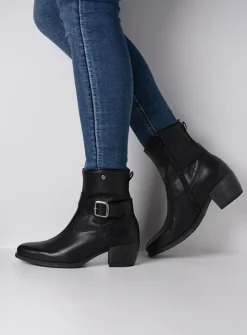 DAMES Wolky Halfhoge Laarzen|Cowboylaarzen<Dexter - zwart leer