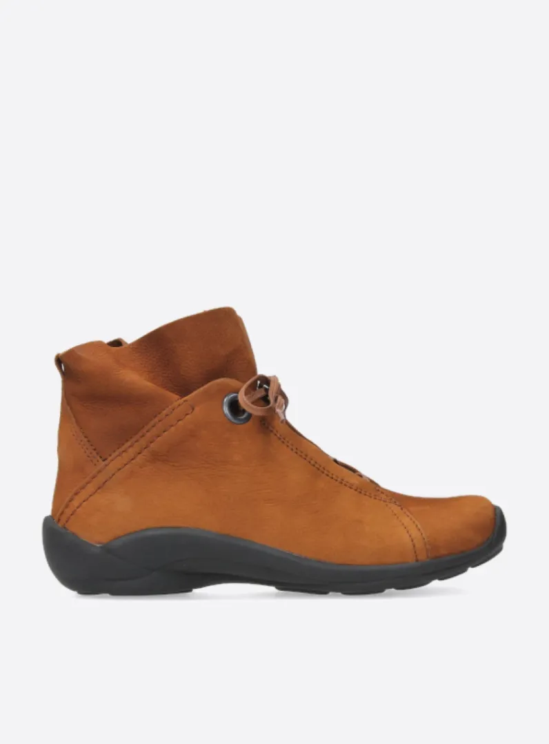 DAMES Wolky Hoge Veterschoenen|Herfst/Winter<Diana - cognac nubuck
