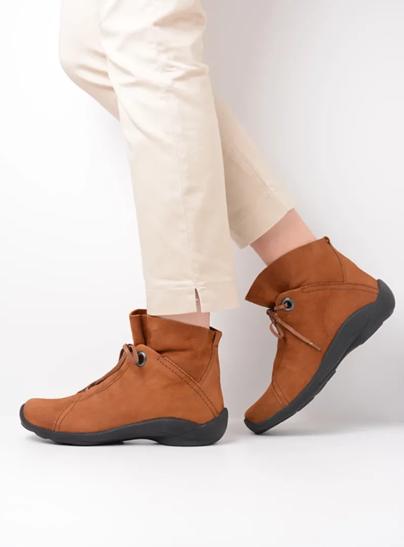 DAMES Wolky Hoge Veterschoenen|Herfst/Winter<Diana - cognac nubuck