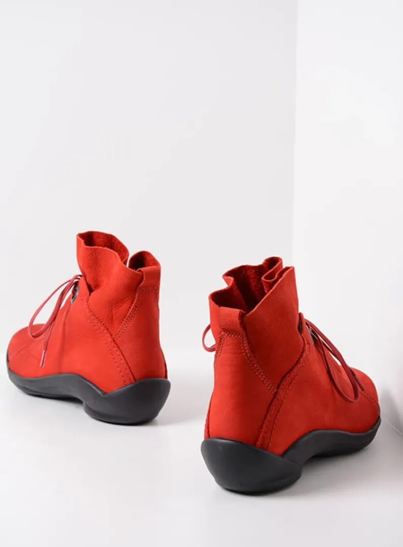 DAMES Wolky Hoge Veterschoenen|Herfst/Winter<Diana - donkerrood nubuck