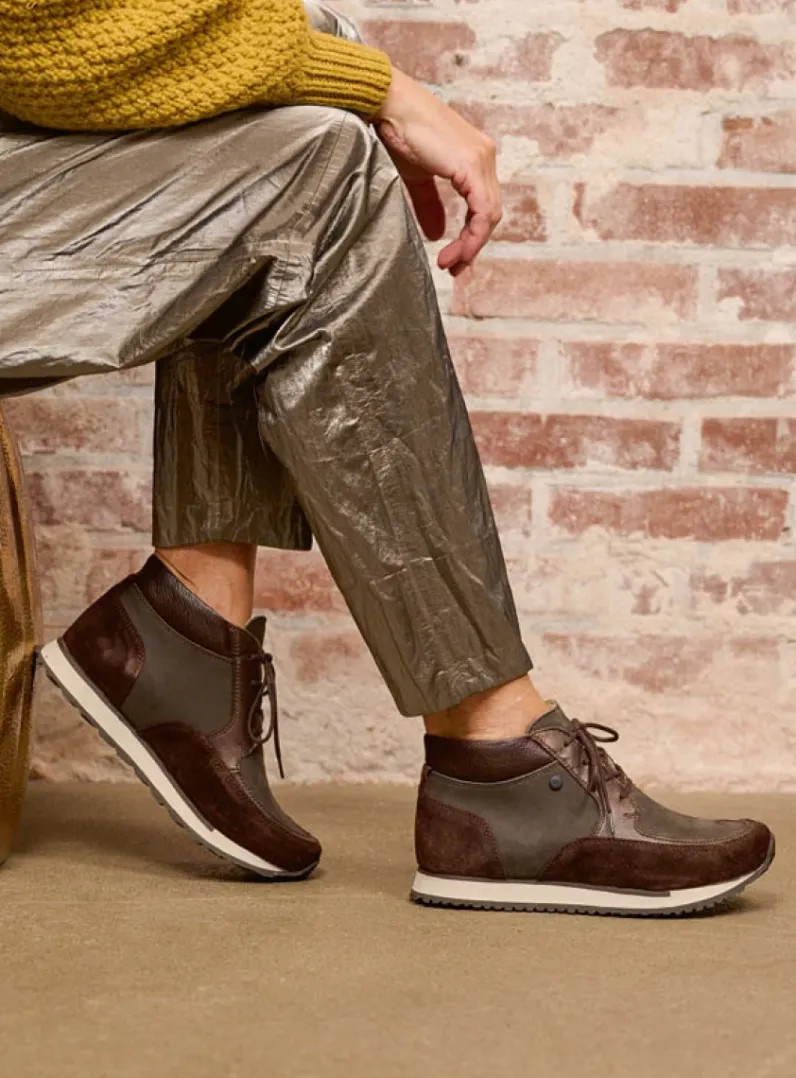 DAMES Wolky Hoge Veterschoenen|Wandelschoenen<e-Boot - asfalt combi leer