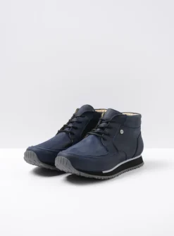 DAMES Wolky Hoge Veterschoenen|Wandelschoenen<e-Boot - blauw stretch nubuck