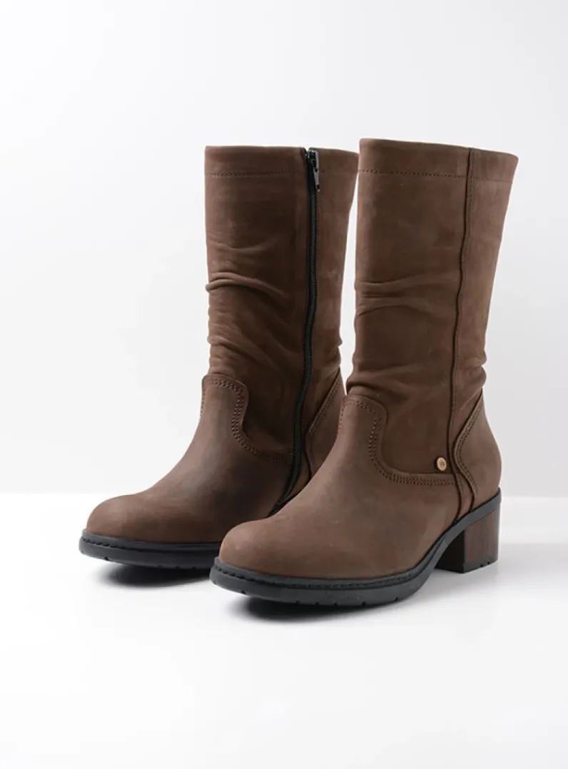 DAMES Wolky Halfhoge Laarzen|Herfst/Winter<Edmonton - bruin nubuck