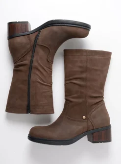 DAMES Wolky Halfhoge Laarzen|Herfst/Winter<Edmonton - bruin nubuck