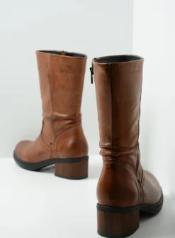 DAMES Wolky Halfhoge Laarzen|Herfst/Winter<Edmonton - cognac leer
