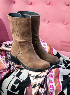 DAMES Wolky Halfhoge Laarzen|Herfst/Winter<Edmonton - taupe suede