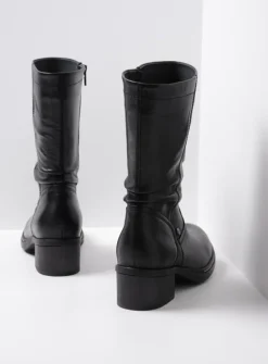 DAMES Wolky Halfhoge Laarzen|Herfst/Winter<Edmonton - zwart gepoetst leer