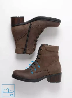 DAMES Wolky Hoge Veterschoenen|Veterlaarzen<Edson XW - bruin nubuck