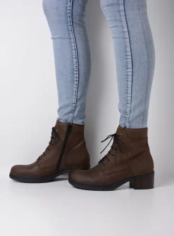 DAMES Wolky Hoge Veterschoenen|Veterlaarzen<Edson XW - bruin nubuck