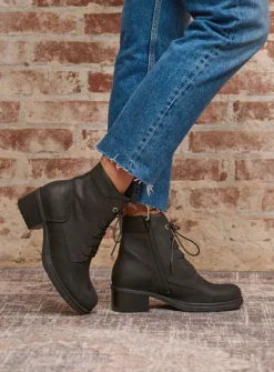 DAMES Wolky Hoge Veterschoenen|Veterlaarzen<Edson XW - zwart nubuck
