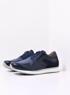 Heren Wolky Veterschoenen Heren|Sneakers Heren<e-Go Men - blauw combi stretch leer