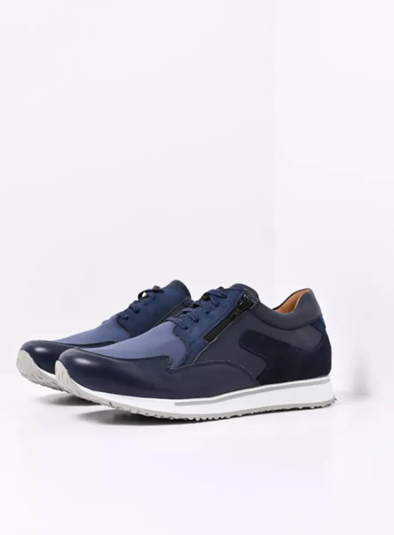 Heren Wolky Veterschoenen Heren|Sneakers Heren<e-Go Men - blauw combi stretch leer