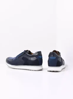 Heren Wolky Veterschoenen Heren|Sneakers Heren<e-Go Men - blauw combi stretch leer