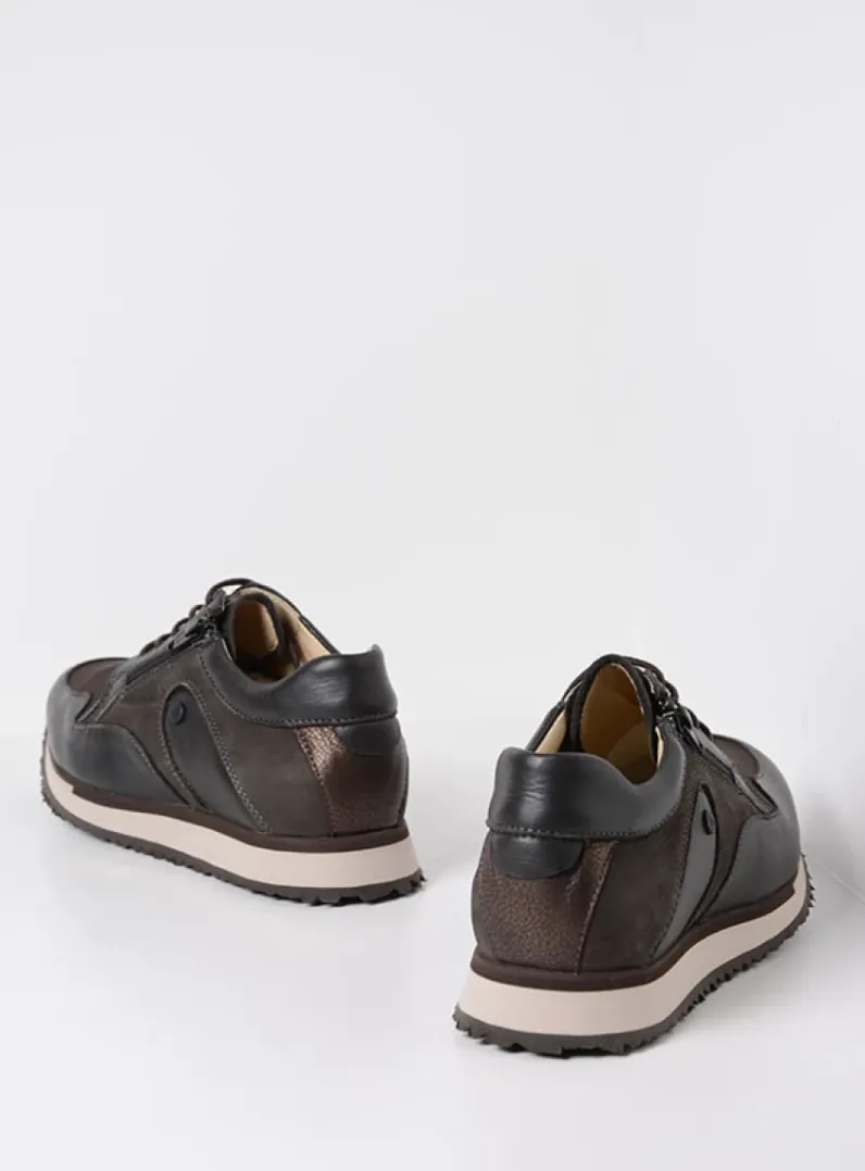 DAMES Wolky Lage Veterschoenen|Wandelschoenen<e-Go S2F - asfalt combi stretch leer