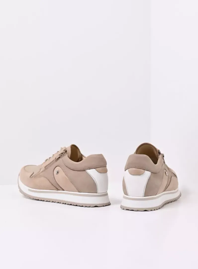 DAMES Wolky Lage Veterschoenen|Wandelschoenen<e-Go S2F - beige combi stretch leer