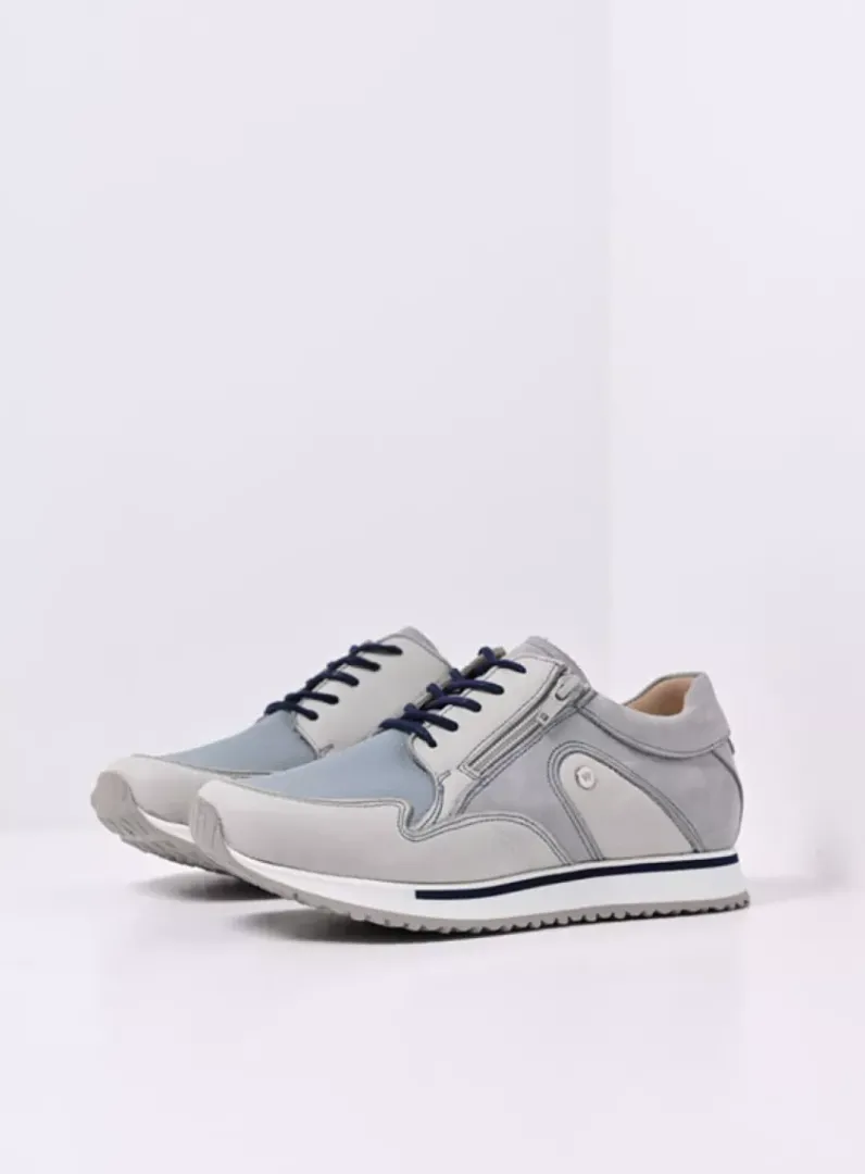 DAMES Wolky Lage Veterschoenen|Wandelschoenen<e-Go S2F - blauw combi stretch leer