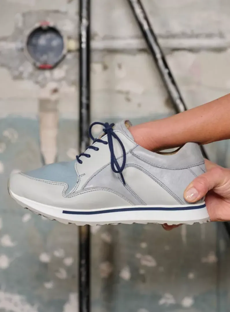 DAMES Wolky Lage Veterschoenen|Wandelschoenen<e-Go S2F - blauw combi stretch leer