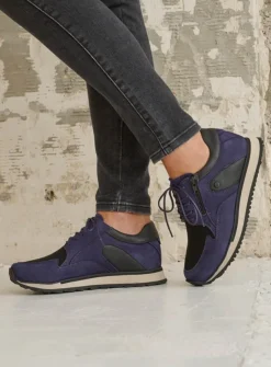 DAMES Wolky Lage Veterschoenen|Wandelschoenen<e-Go S2F - paars combi stretch leer