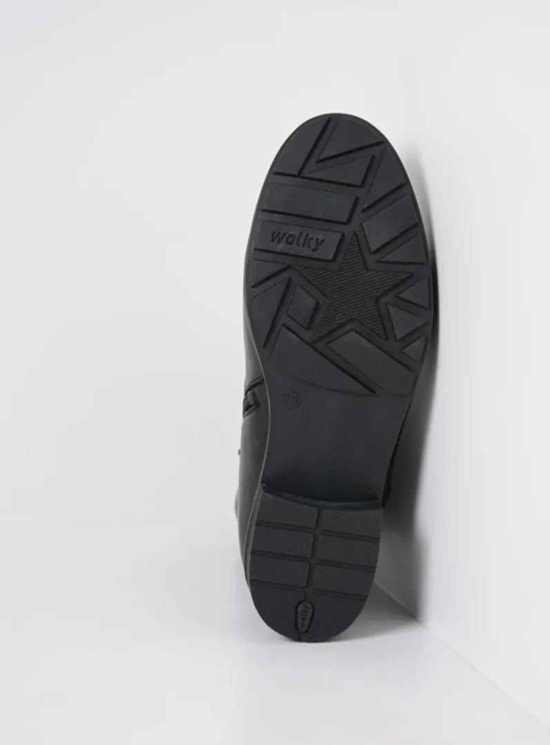 DAMES Wolky Veterlaarzen|Halfhoge Laarzen<Emery HV - zwart leer