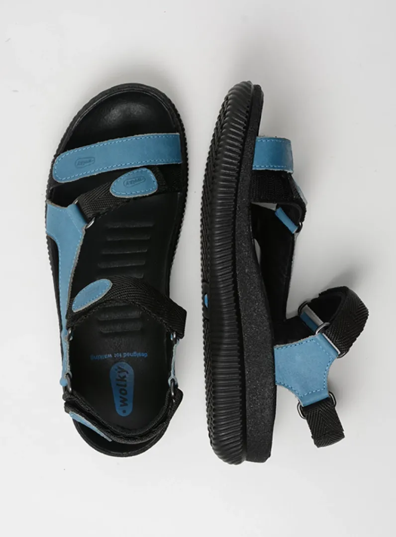 DAMES Wolky Sandalen<Energy Lady - jeans gevet leer