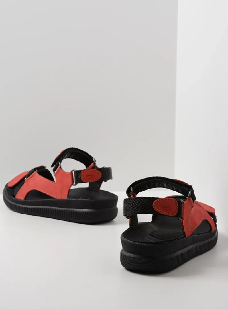 DAMES Wolky Sandalen<Energy Lady - rood gevet leer