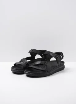 DAMES Wolky Sandalen<Energy Lady - zwart gevet leer