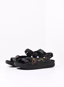 DAMES Wolky Sandalen<Energy Lady - zwart/multi flower nubuck