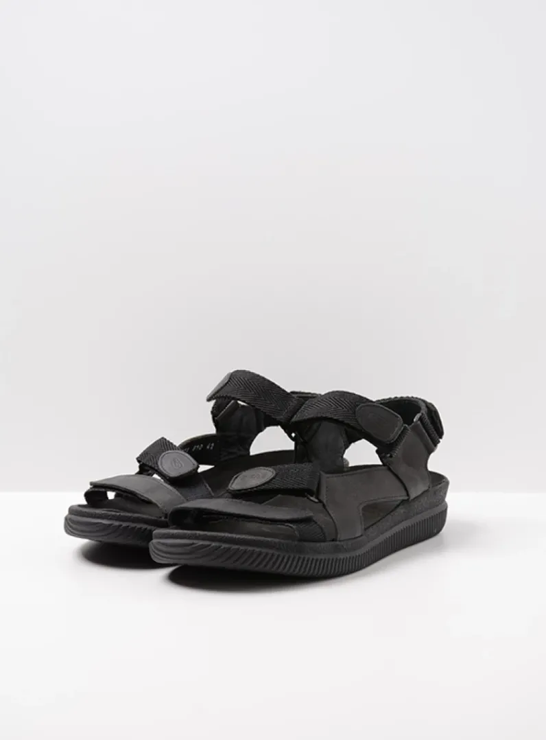 Heren Wolky Sandalen Voor Heren<Energy Men - zwart gevet leer