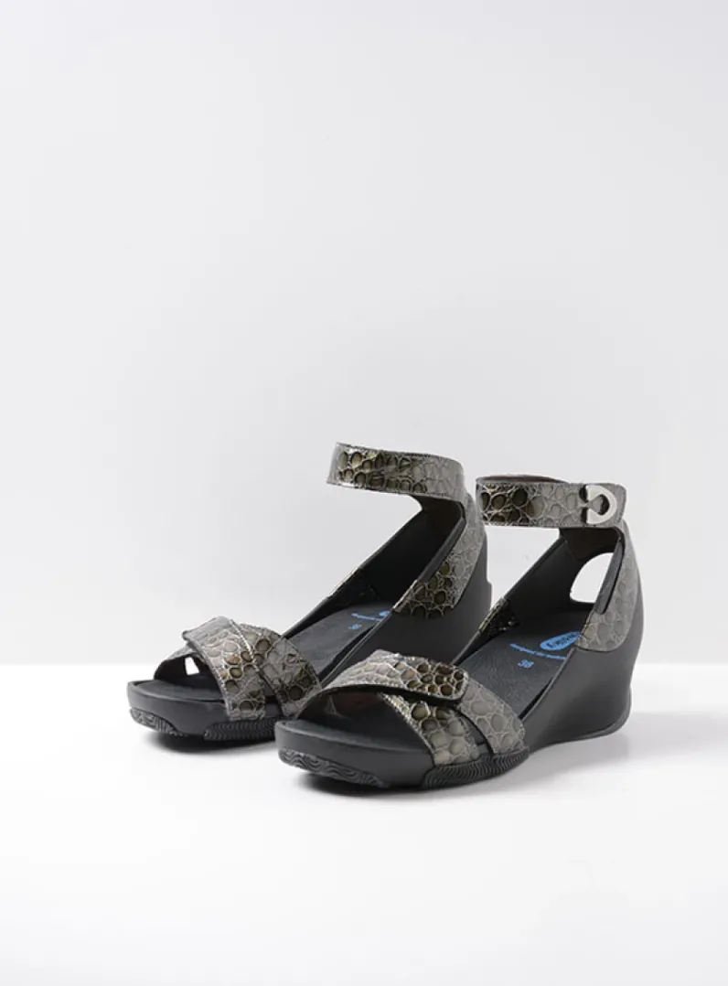 DAMES Wolky Sandalen<Era - antraciet leer
