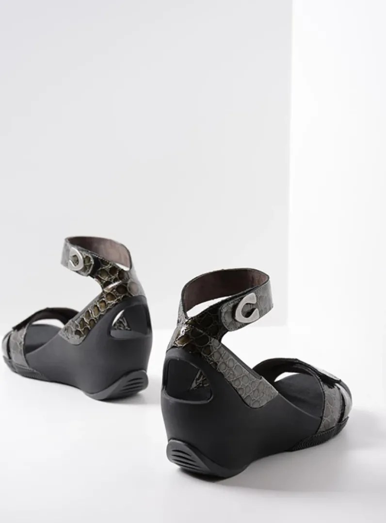 DAMES Wolky Sandalen<Era - antraciet leer
