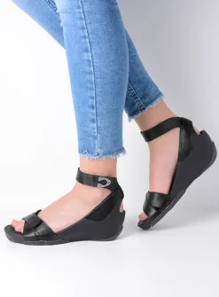 DAMES Wolky Sandalen<Era - zwart leer